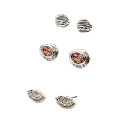 I D - Set De Tres Aros Pegados Joel Plateado Id