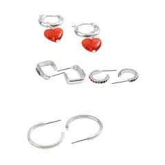 I D - Set de 4 argollas Elara Plateado ID