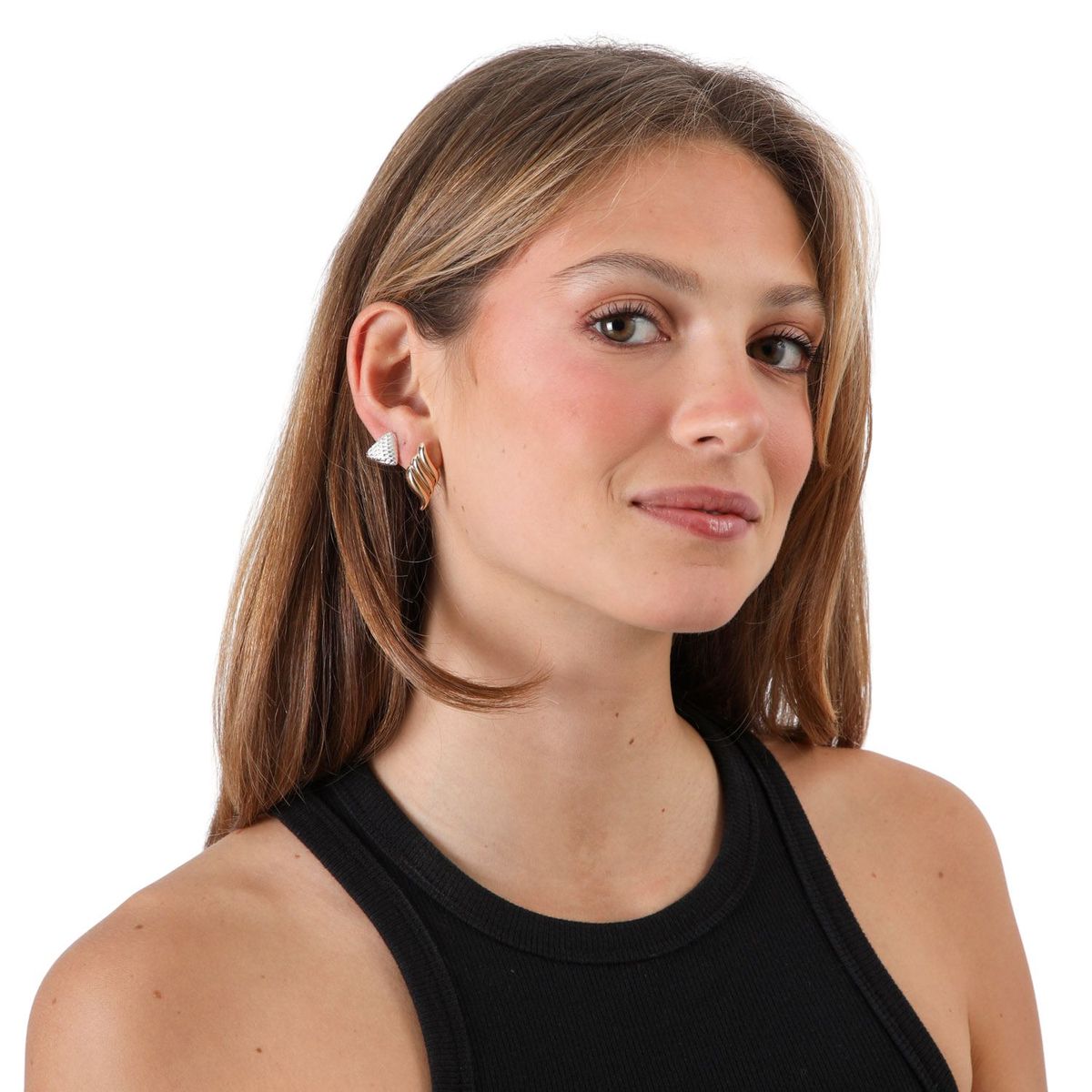 I D - Set de 4 aros Eolia Plateado ID