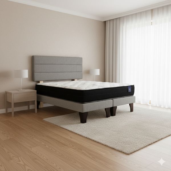 Cama Europea 2 Plazas 190 Respaldo Atacama