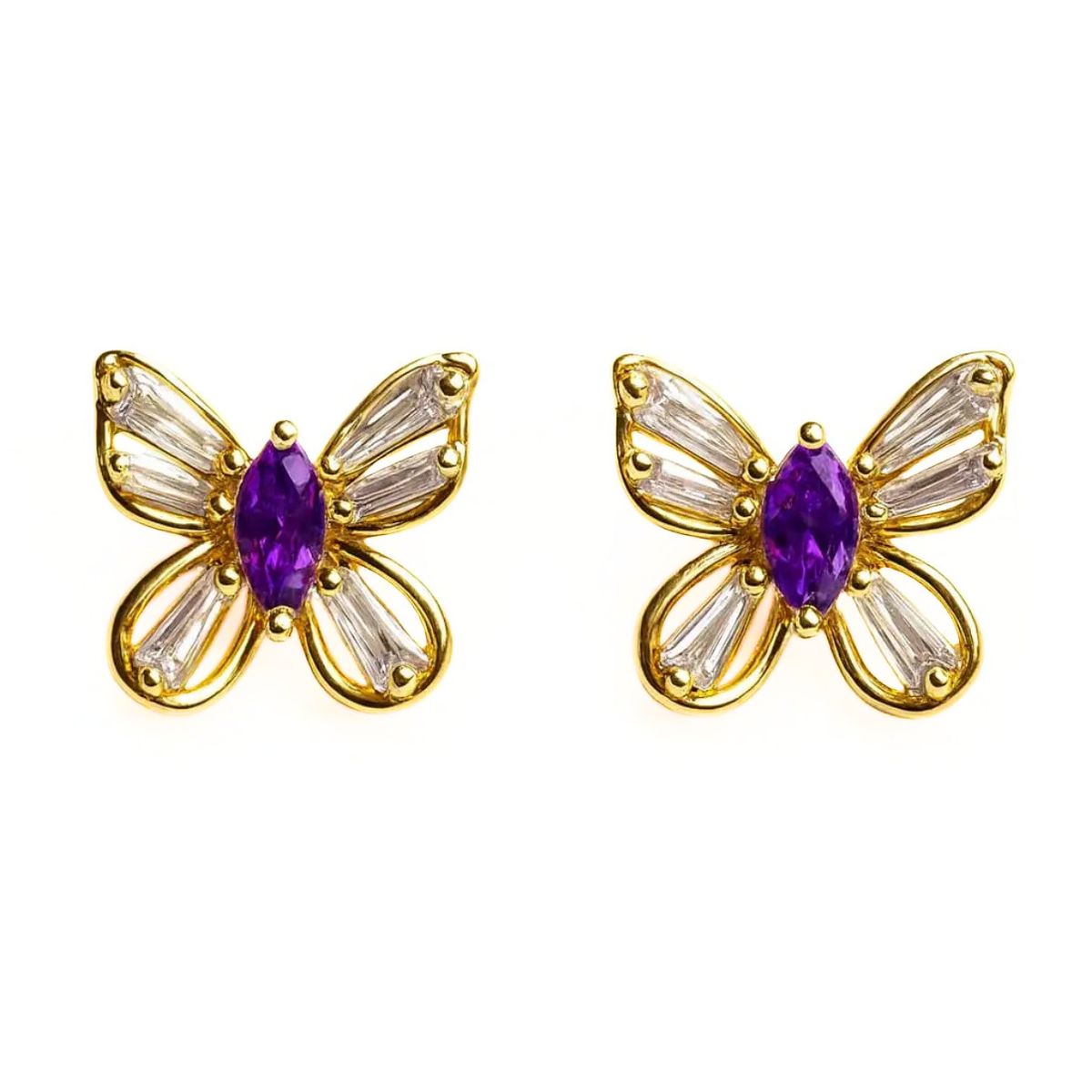 JOYAS LANDEROS - Aro Mariposa Enchapado en oro de 18k