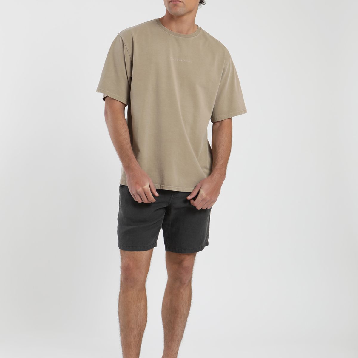 FROENS - Polera hombre manga corta Oversize camel - Algodón orgánico