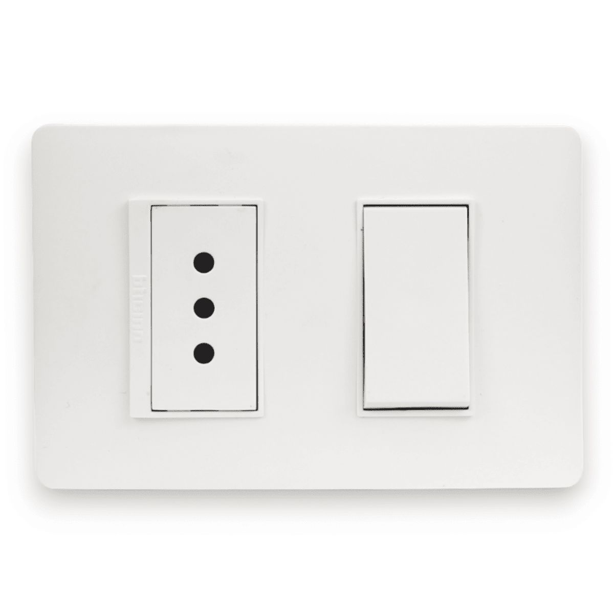 BTICINO - Interruptor 9 / 12 + Enchufe 2p+t 10a blanco armado  Luzica Bticino