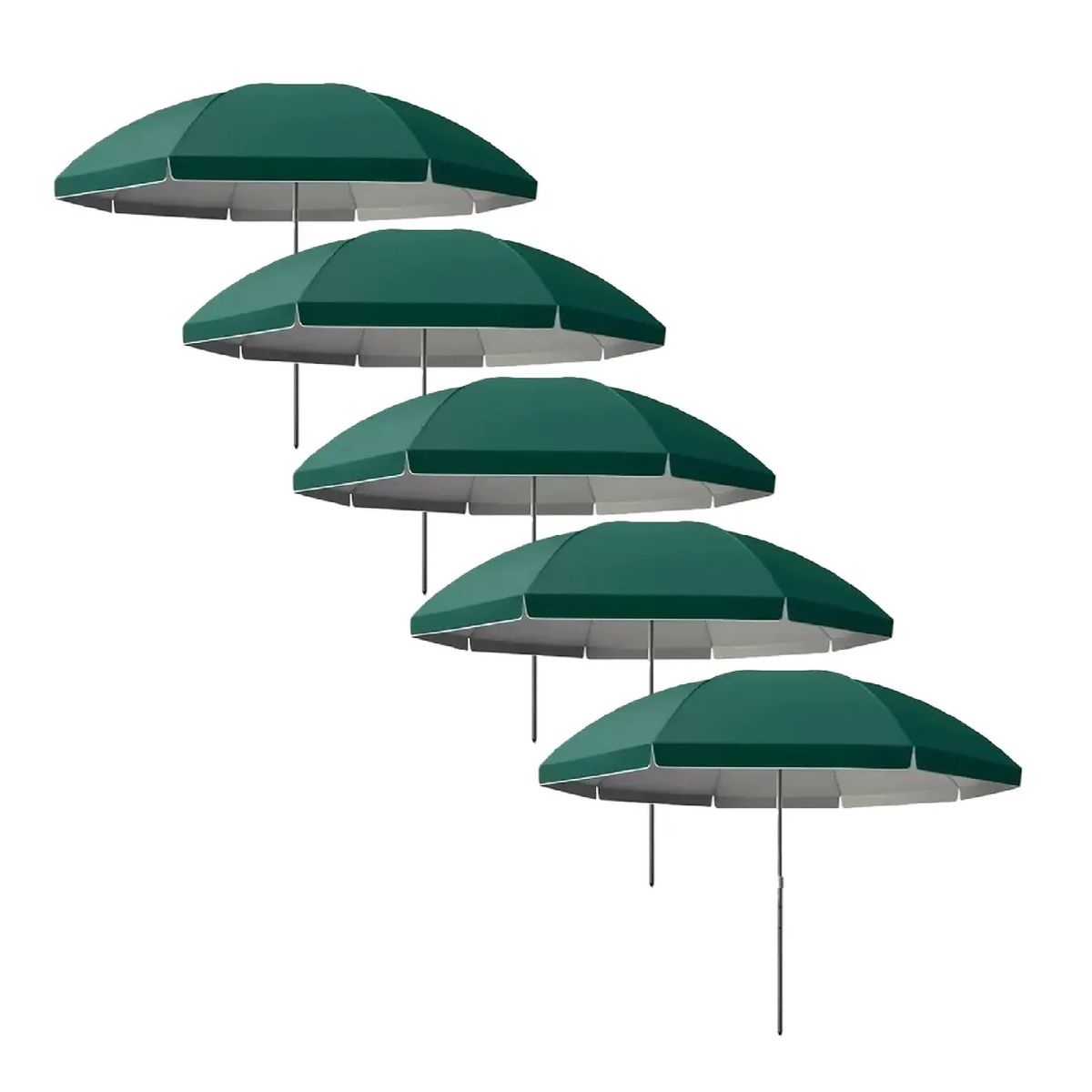 GENERICO - Pack X 5 Quitasol Filtro Uv Paraguas Sombrilla Verde 160cm Verde / Uv