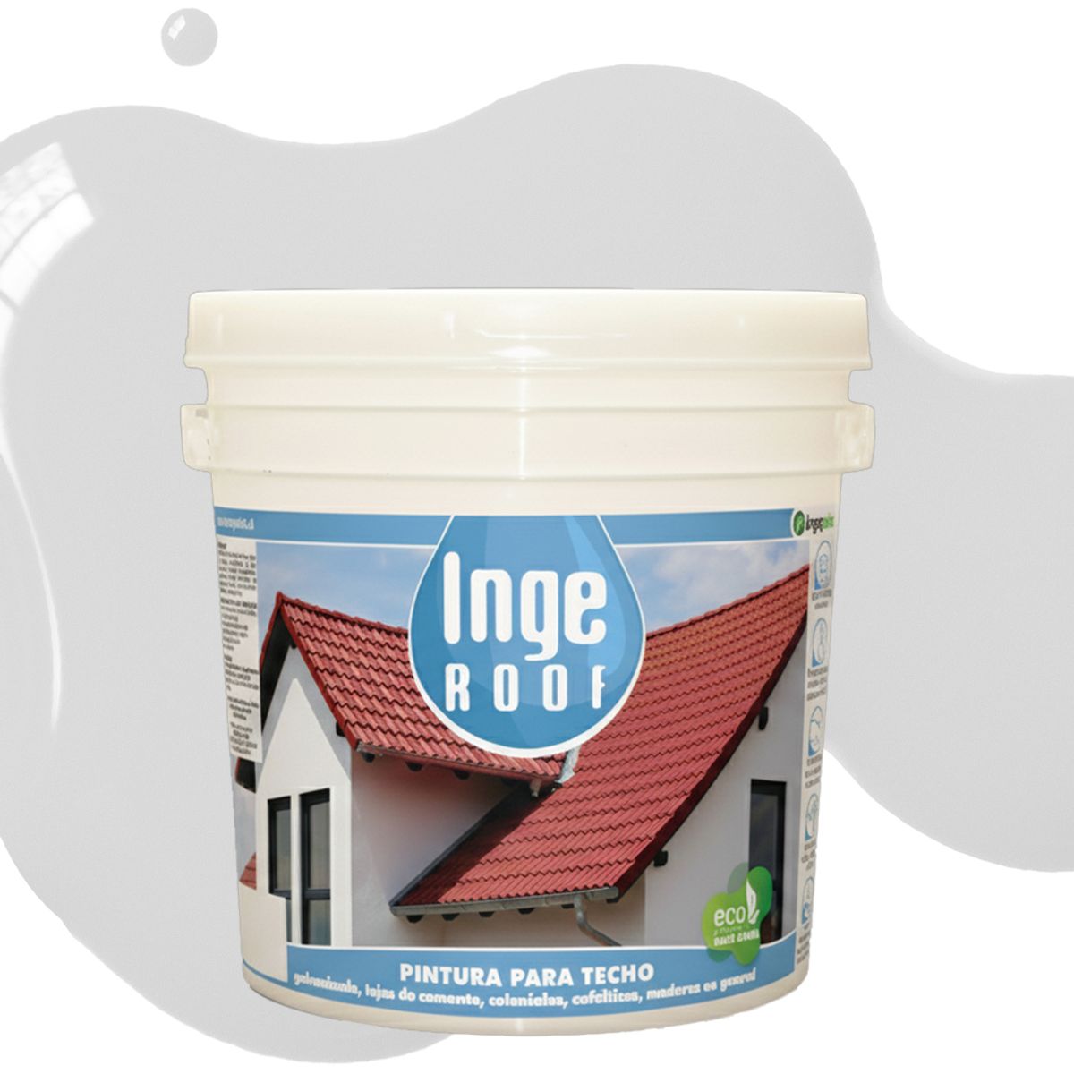 INGEPINT - Pintura para techo zinc y galvanizado base agua 1 gl gris claro