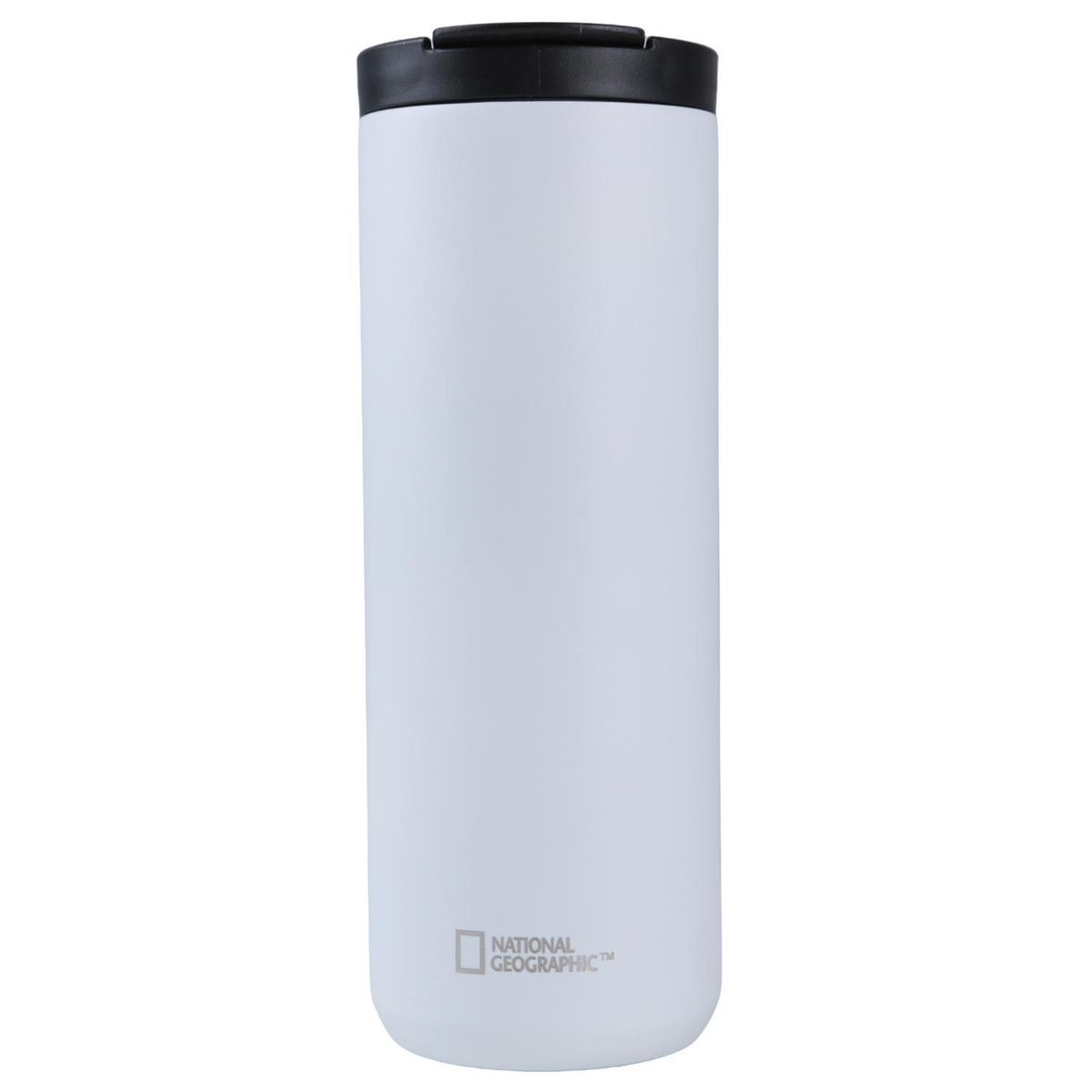 NATIONAL GEOGRAPHIC - Mug Acero Inoxidable Tapa Flip Antideslizante 500ml Blanco