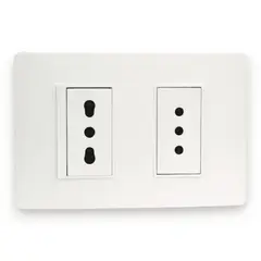 BTICINO - Enchufe Hembra Doble 2p+t 10a + 16a blanco armado LuzicaBticino