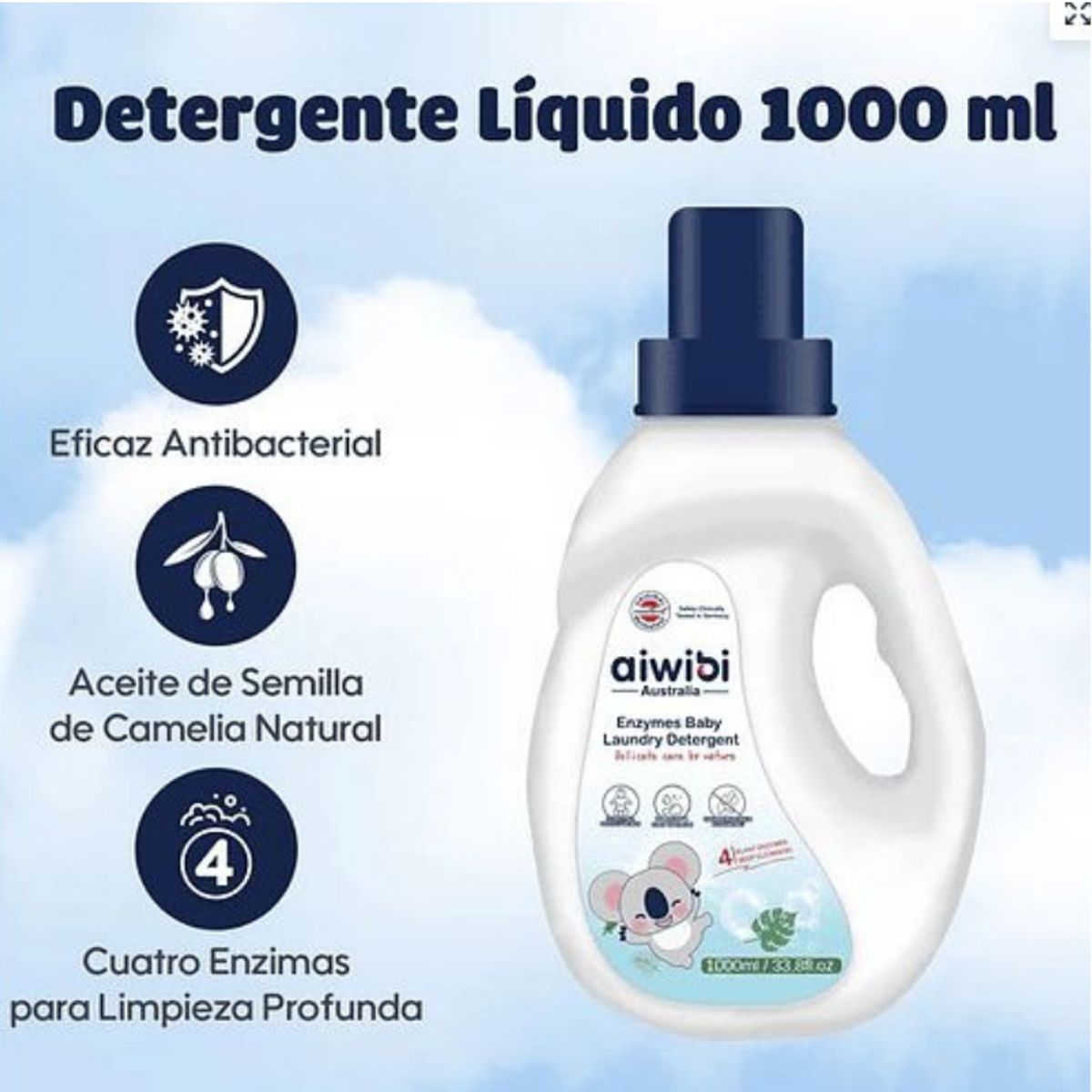 AIWIBI - Detergente Líquido Para Ropa De Bebés Aiwibi 1000ml