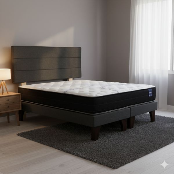 Cama Europea 2 Plazas 190 Respaldo Atacama