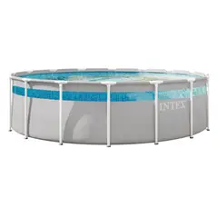 INTEX - Piscina Estructural Redonda Prism Frame Clearview Ventana Panorámica 488 x 122cm, 19.156L