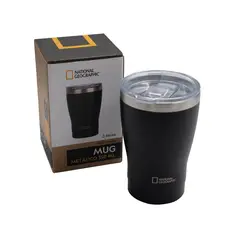 NATIONAL GEOGRAPHIC - Mug Acero Inoxidable Tapa Transparente Rosca 350ml Negro