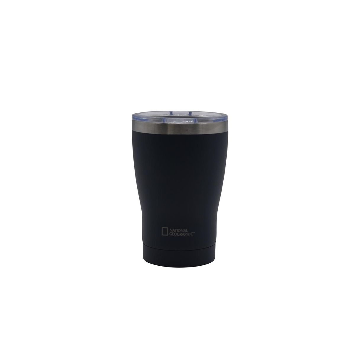 NATIONAL GEOGRAPHIC - Mug Acero Inoxidable Tapa Transparente Rosca 350ml Negro