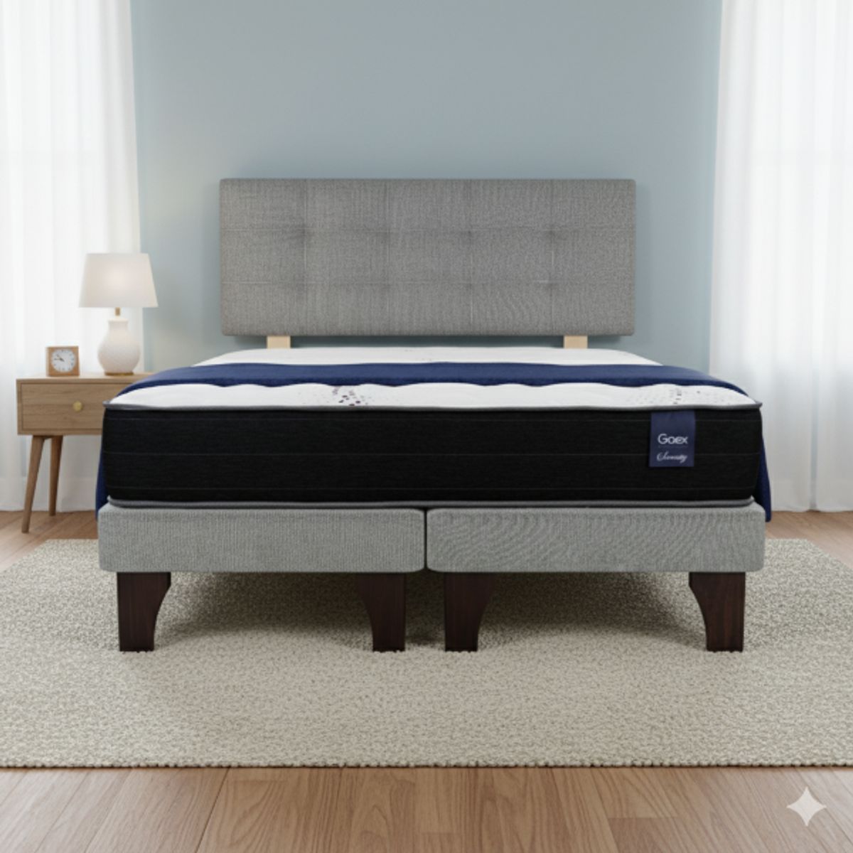 GAEX - Cama Europea 2 Plazas 190 Respaldo Ginebra