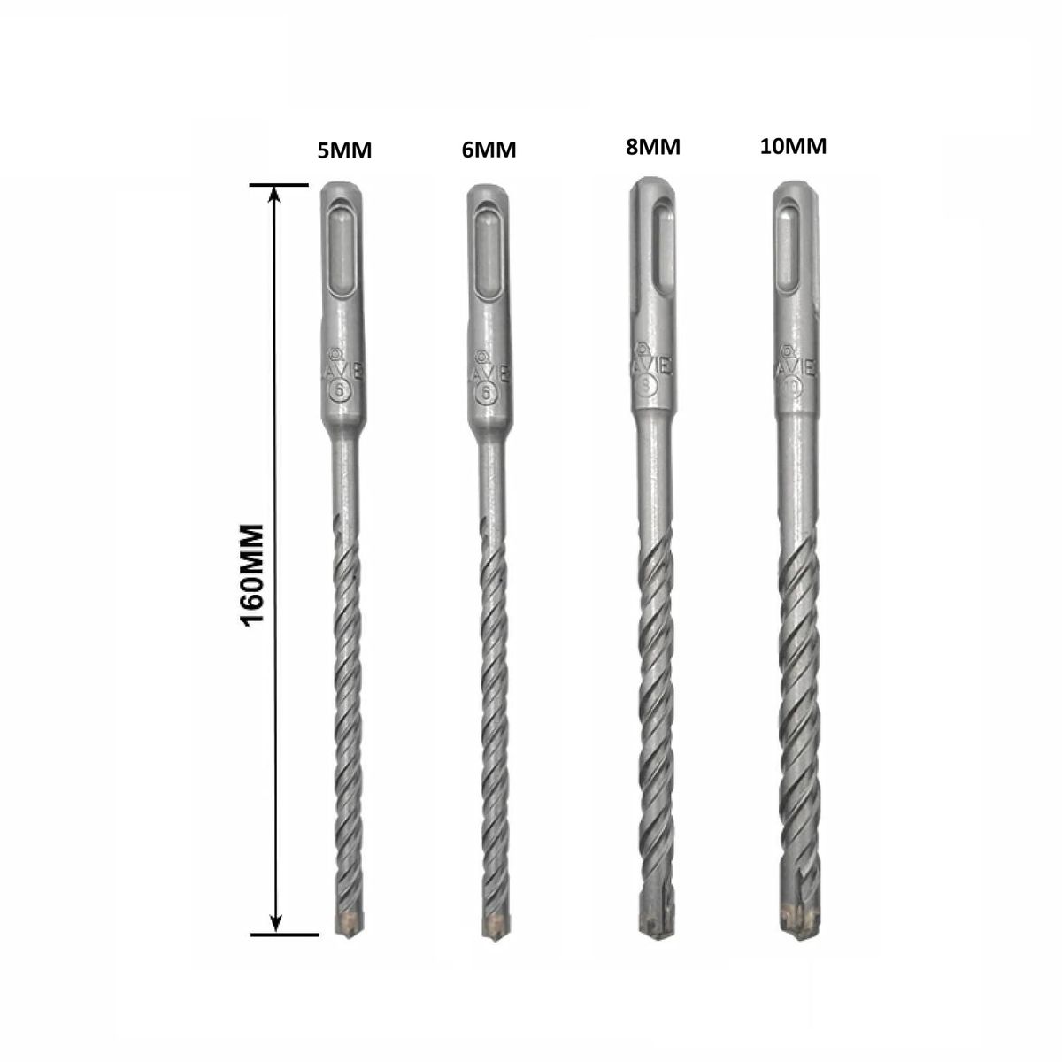 GENERICO - Set Brocas Taladro Concreto Hormigon SDS Plus Juego de 4 unidades