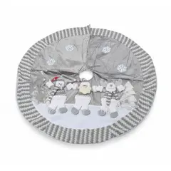 GENERICO - Faldon Pie De Árbol Navidad Decorativo 120cm Plateado