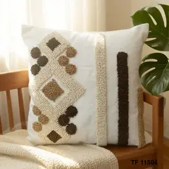 ANGELES DEL HOGAR - FUNDA DE COJIN BOHO TEJIDA DECORATIVA 45X45CM