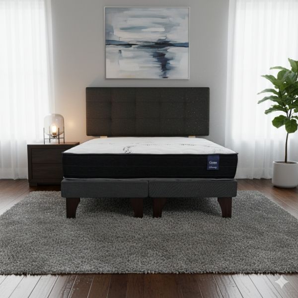 Cama Europea 2 Plazas 190 Respaldo Ginebra