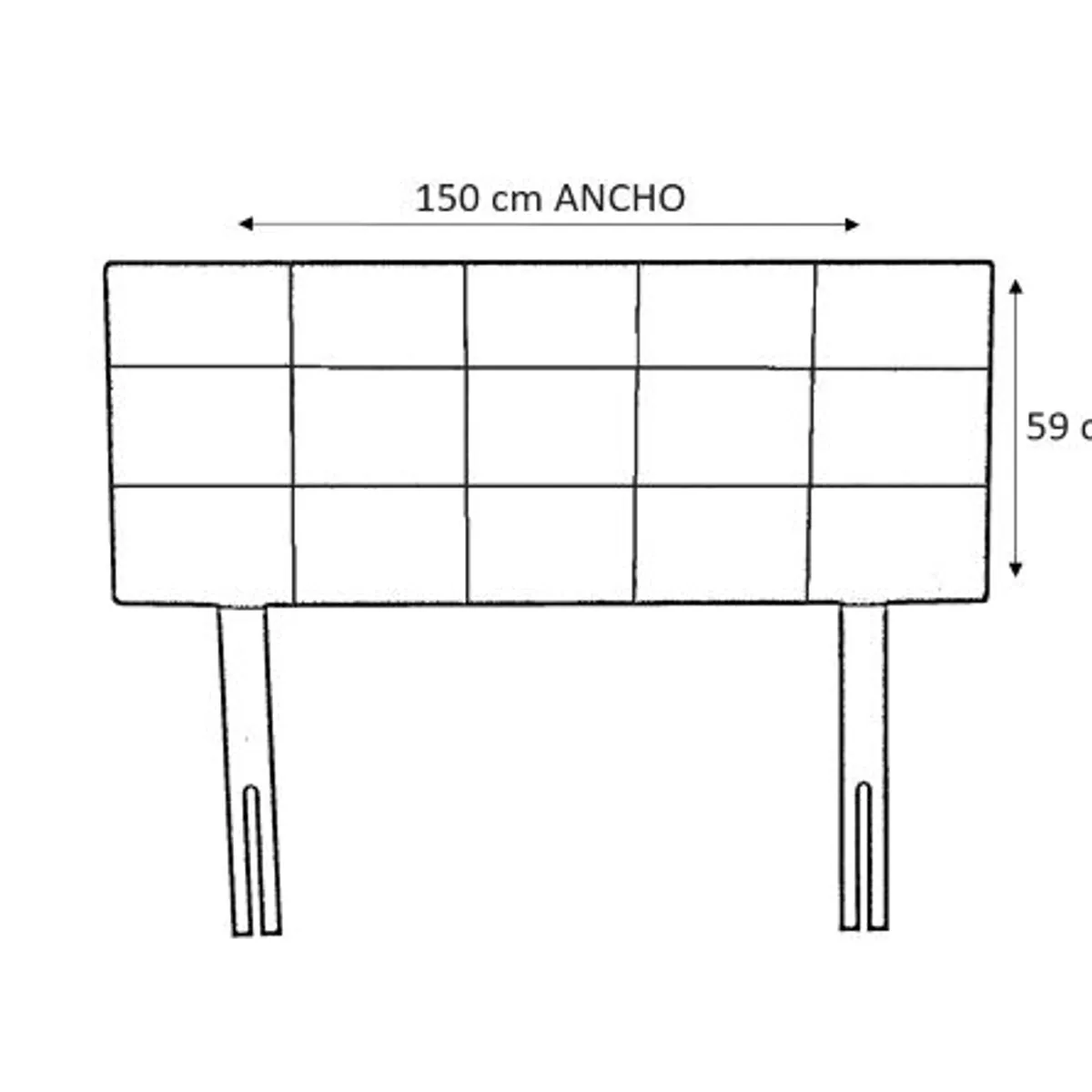 GAEX - Cama Europea 2 Plazas 190 Respaldo Ginebra