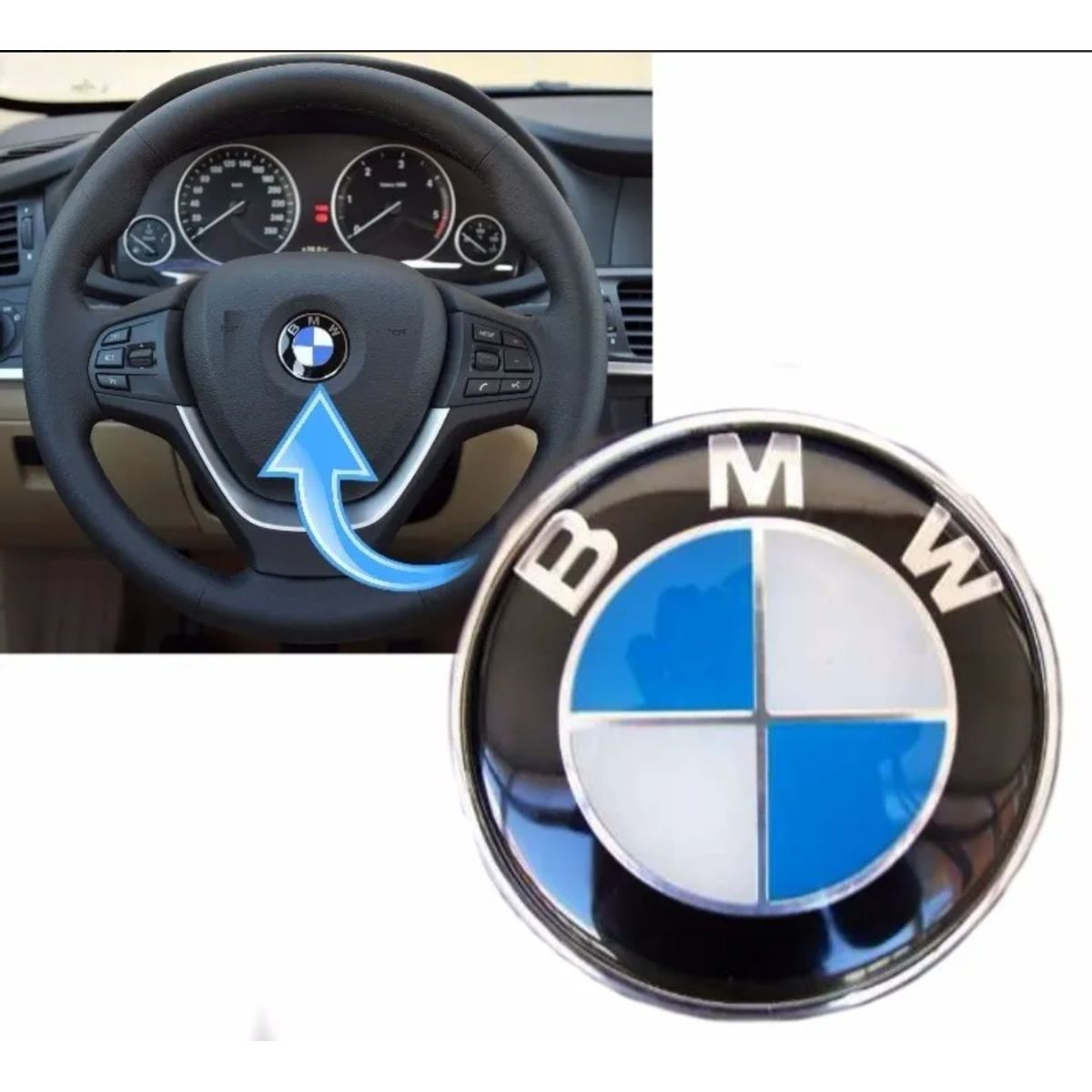 GENERICO - Emblema Insignia Volante para Bmw 45cm 45mm
