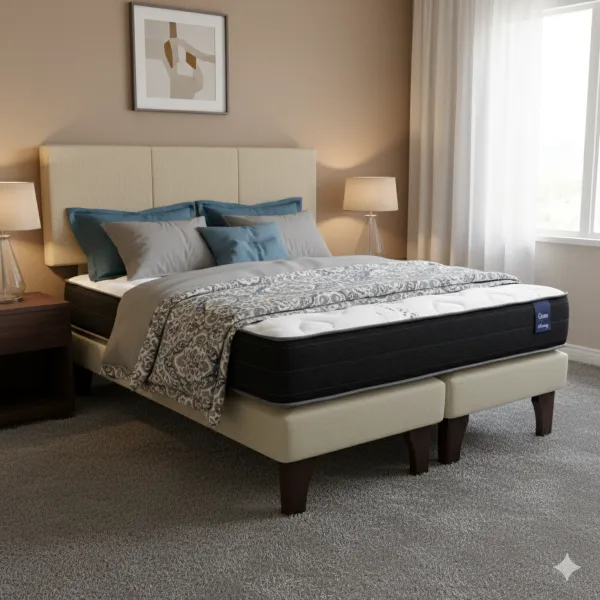 Cama Europea 2 Plazas 190 Respaldo Everest