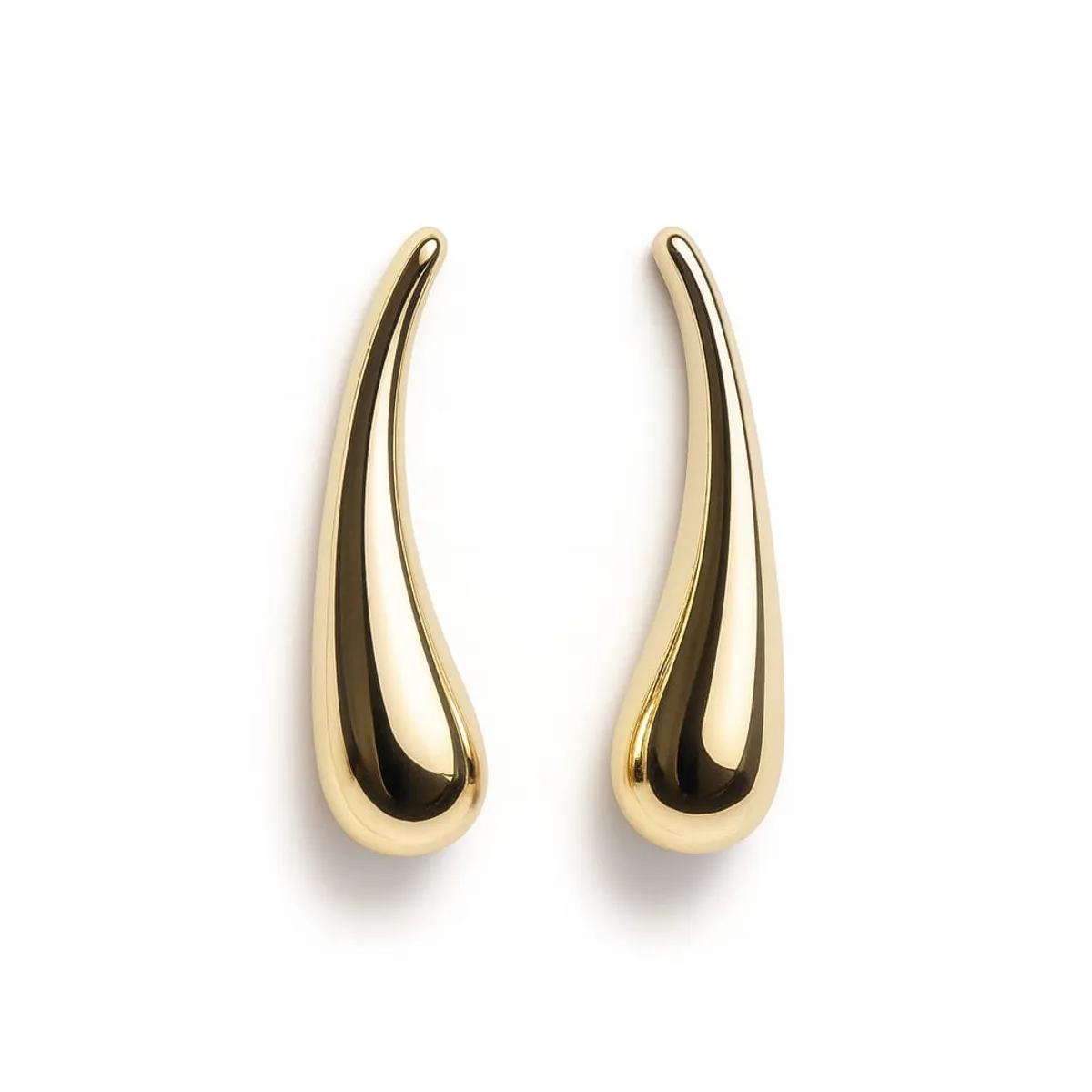 JOYAS LANDEROS - Aro Gota Larga enchapada en oro de 18k