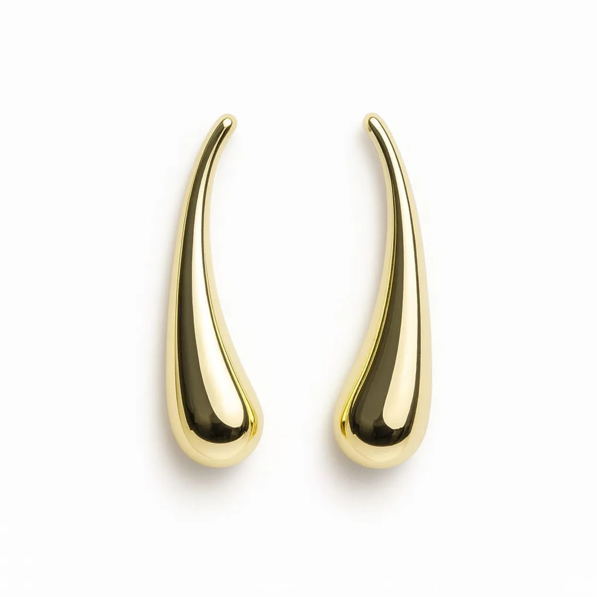 JOYAS LANDEROS - Aro Gota Larga enchapada en oro de 18k