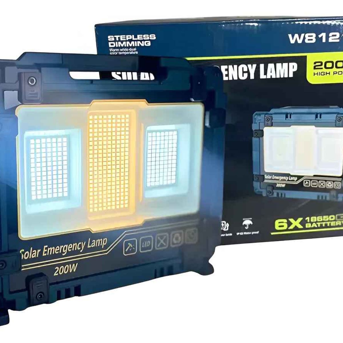 TASBEL - Foco Led Reflector Recargable Con Panel Solar 200w
