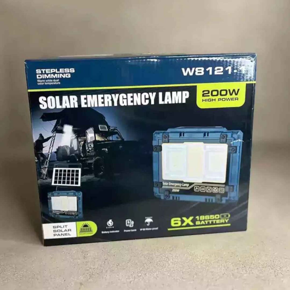 TASBEL - Foco Led Reflector Recargable Con Panel Solar 200w