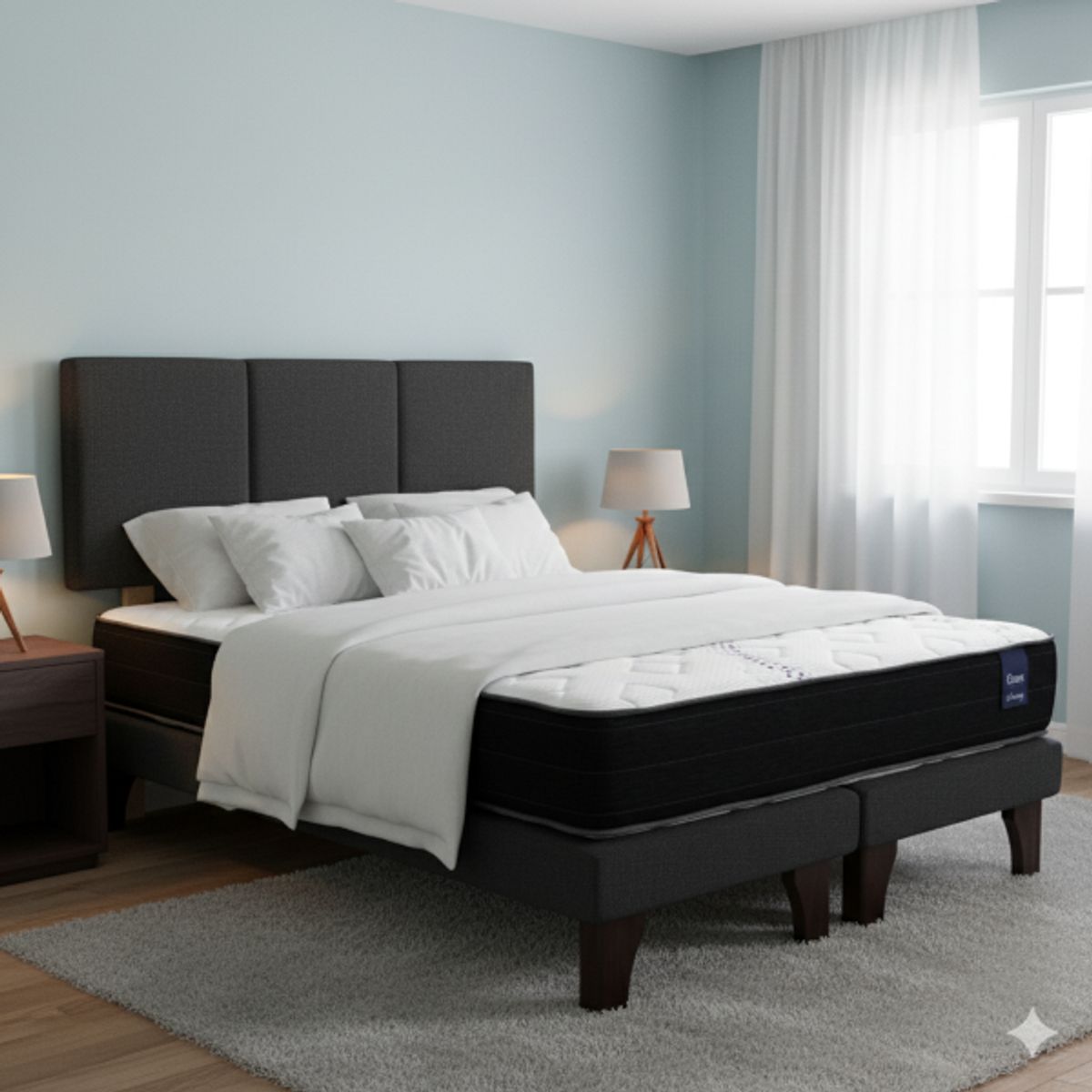 GAEX - Cama Europea 2 Plazas 190 Respaldo Everest