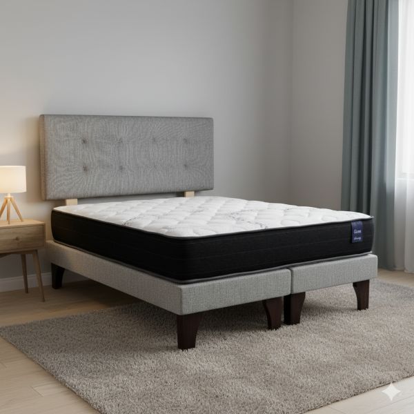 Cama Europea 2 Plazas 190 Respaldo Berna