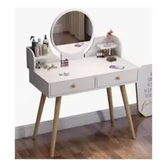 GENERICO - TOCADOR MODERNO MADERA 2 GAVETAS CON ESPEJO LED