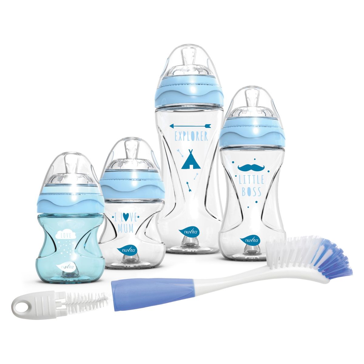 NUVITA - Set Recién Nacido Mamaderas Blue Nuvita