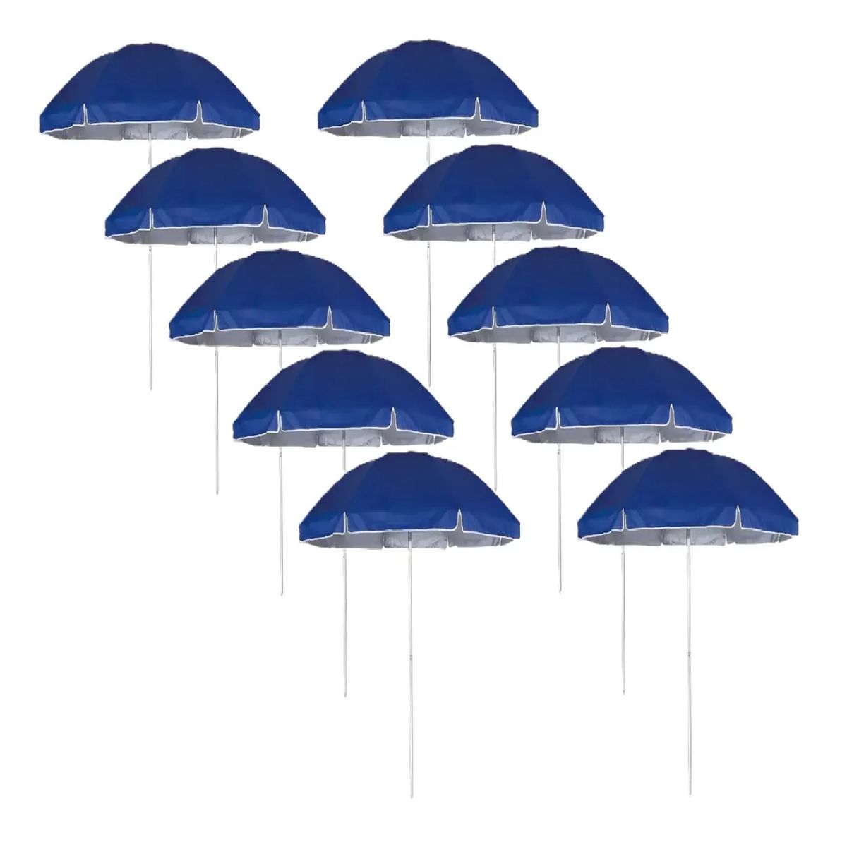 GENERICO - Pack X 10 Quitasol Filtro Uv Sombrilla Paraguas Azul 160cm