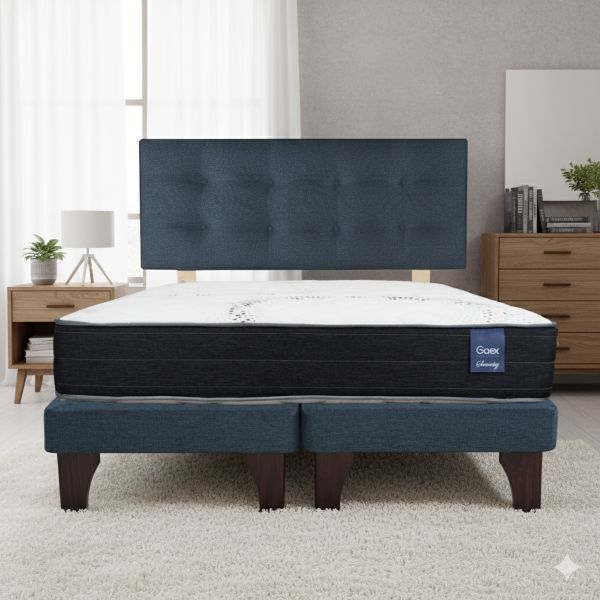 Cama Europea 2 Plazas 190 Respaldo Berna
