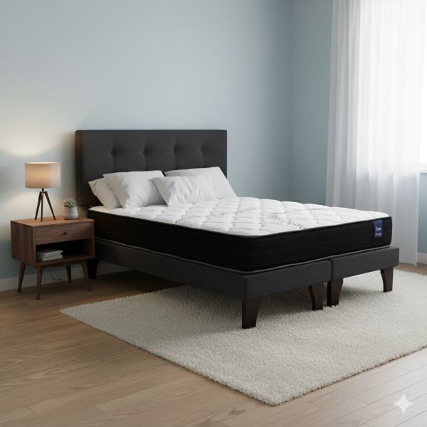 Cama Europea 2 Plazas 190 Respaldo Berna