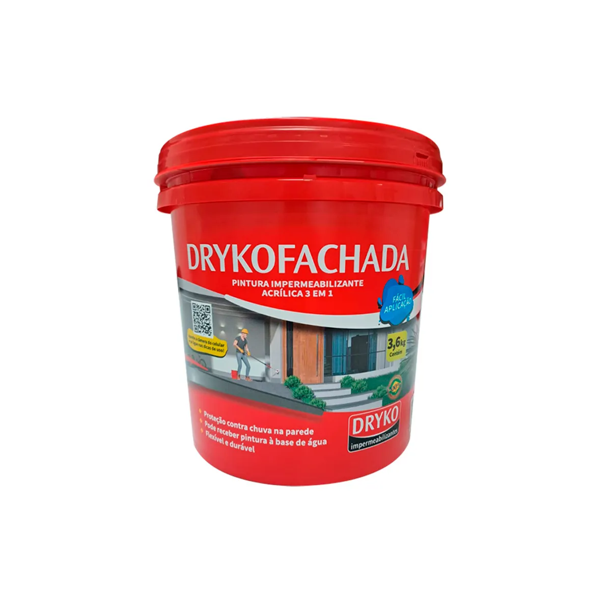 Pintura Impermeabilizante Acrílica Fachadas Y Muros - Drykofachada 3.6 L, marca GENERICO - Foto Principal