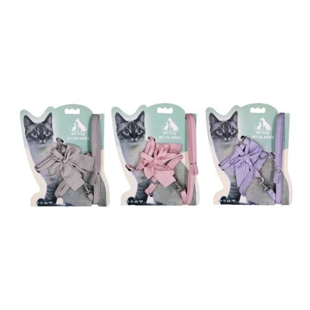 GENERICO - Set de arnés H harness con lazo para gato Exelente Calidad Color Rosa