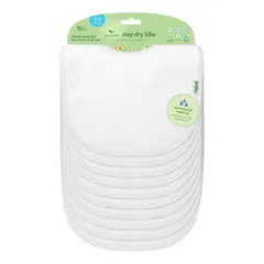 GREEN SPROUTS - Pack 10 Baberos Impermeable Blanco