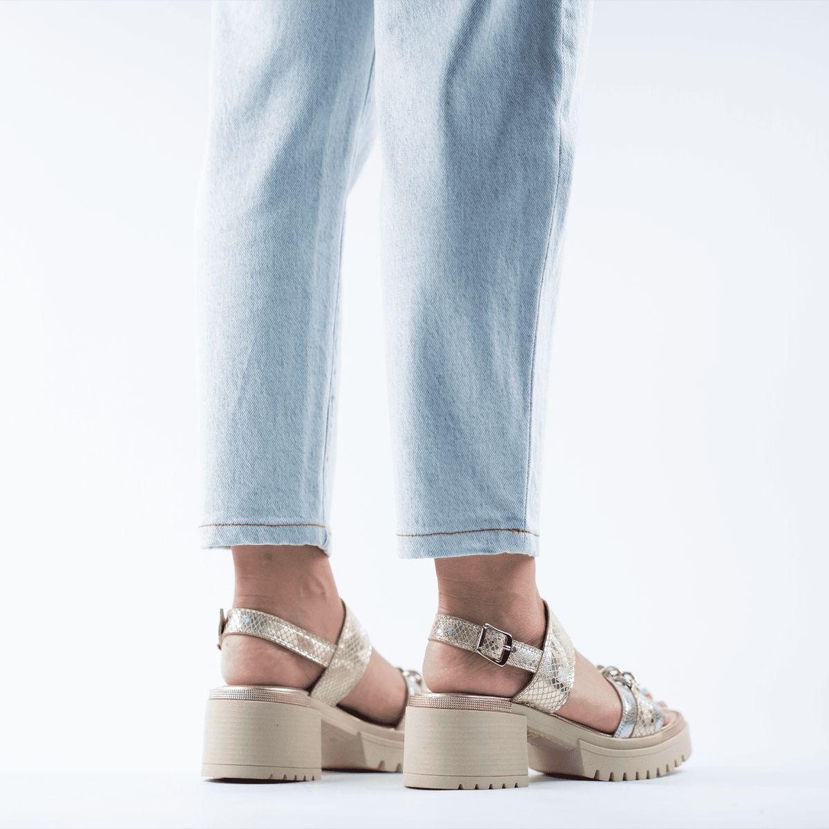 BURANO - Sandalia Plataforma Burano Stella Gold