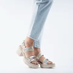 BURANO - Sandalia Plataforma Stella Gold