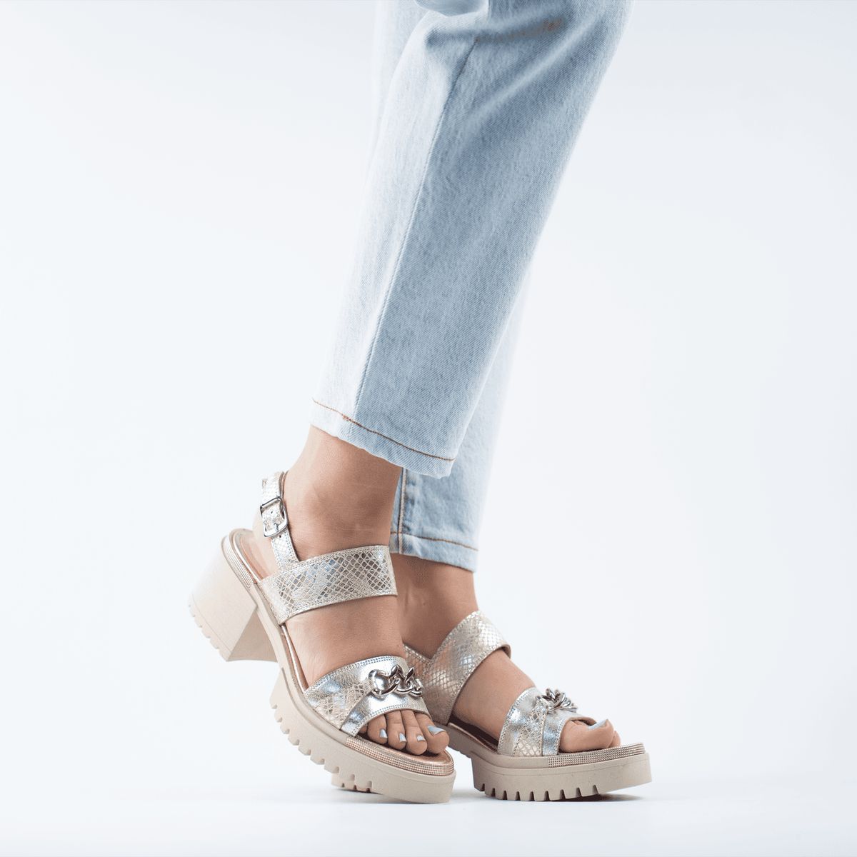 BURANO - Sandalia Plataforma Burano Stella Gold