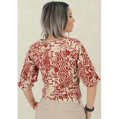 Imagen 2 del producto Blusa Manga 3/4 Estampada Ladrillo