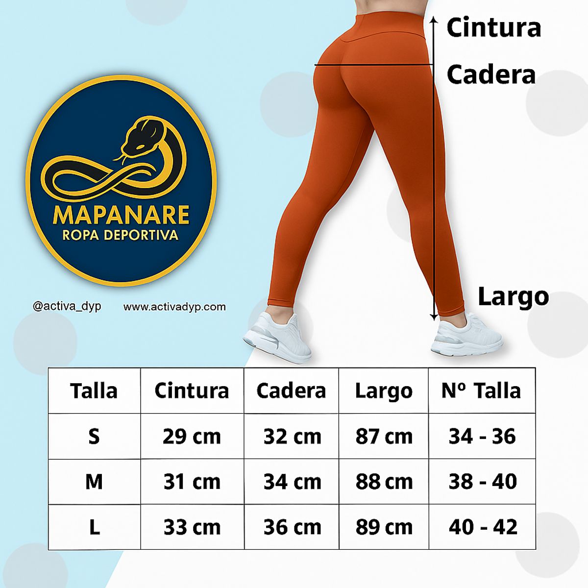 CREA PRINT - Calzas Larga Lycra Dupont Deportiva Costura Reforzada