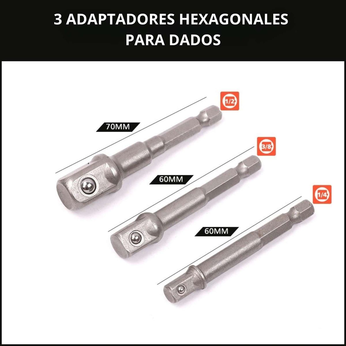 GENERICO - Kit de Extensiones Adaptadores para Puntas y dados de impacto de Taladro