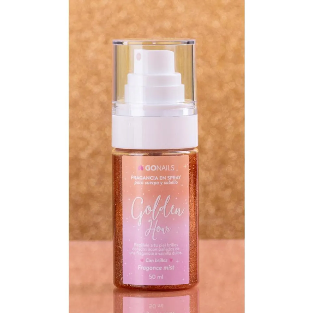 GO NAILS - Fragancias Corporal Body Mist Shimmer Dorado