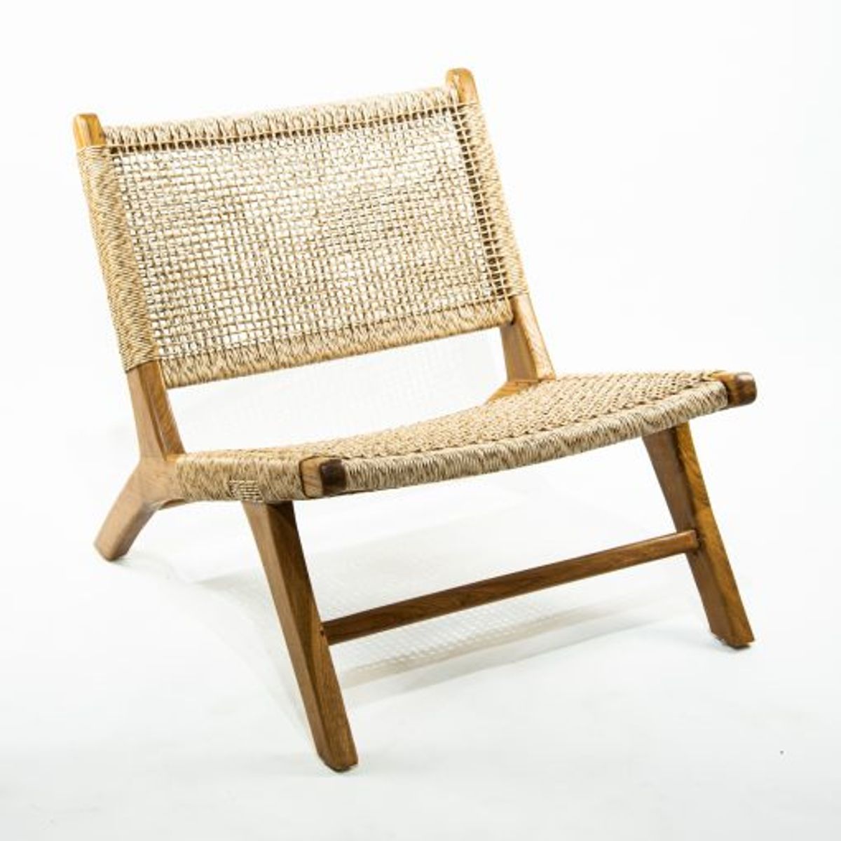 NECTAR - Silla Marlboro de Teca y Rattan  Diseño Natural Estilo Boho sin Apoya  Brazos