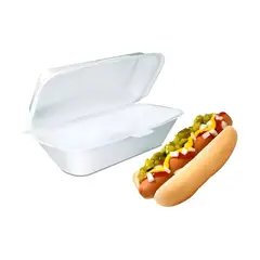 PASTELERIUS - 25 Bandejas De Plumavit Hot Dog Canoa Para Completo Desechables Porta Completo Envase Comida Bandeja