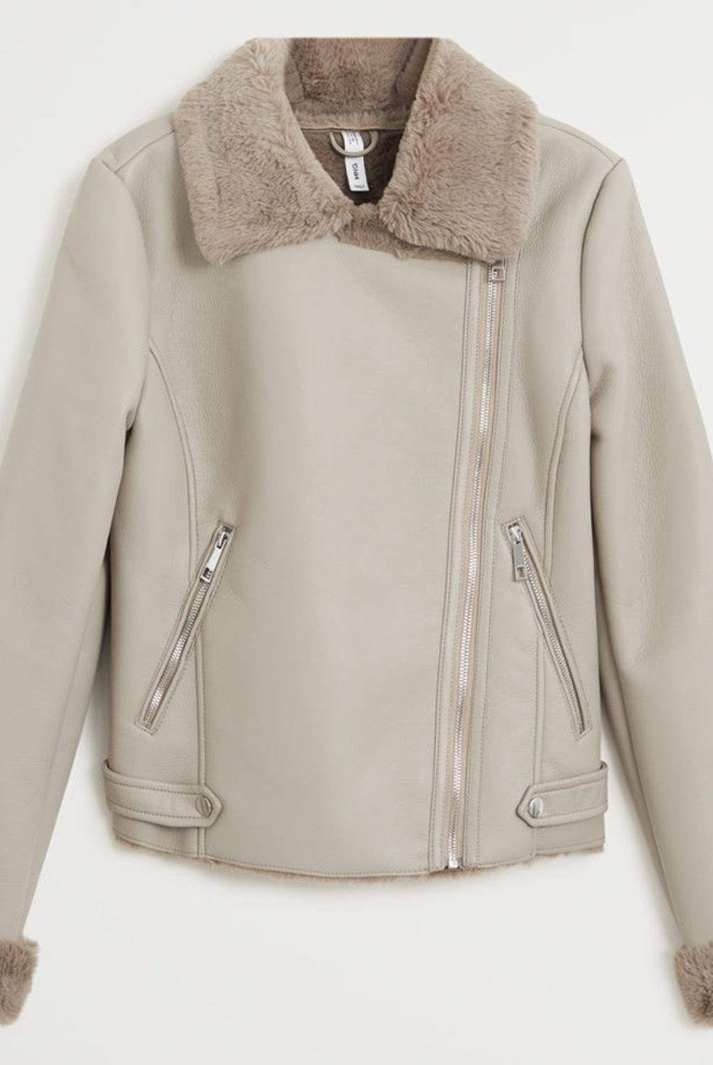 MANGO - Chaqueta Biker Tejido De Pelo Cadi Mujer