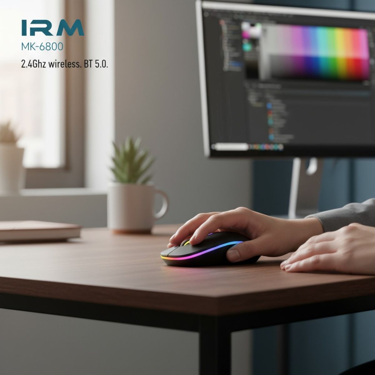 IRM - Mouse Inalambrico Recargable Bluetooth Ergonómico IRM Mk-6800
