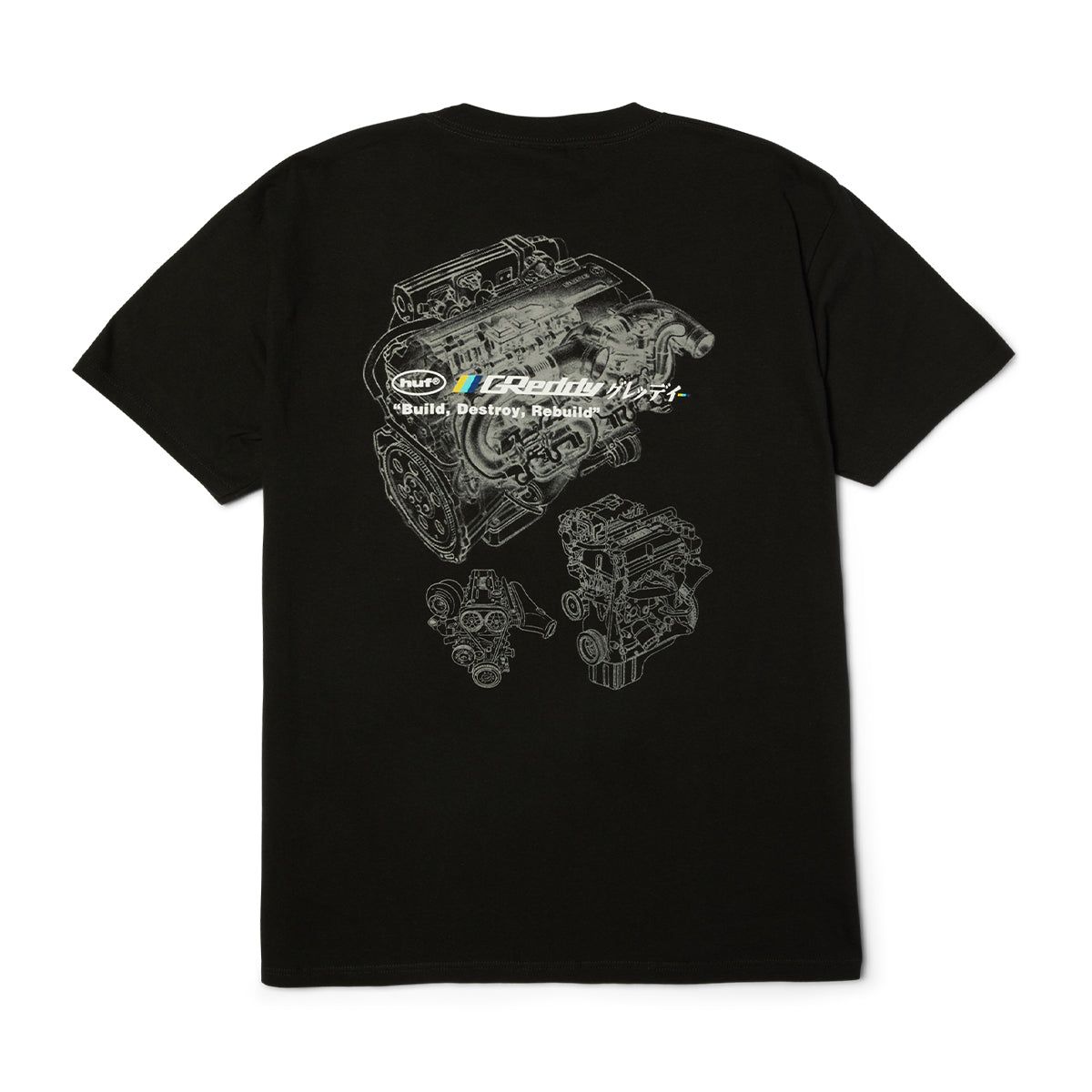 HUF - Polera Negra Hombre GREDDY MOTORS HUF